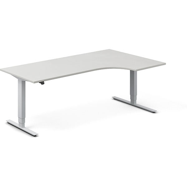 Hæve-sænkebord DNA, Lysgrå 2000x1200 mm Højre 2-ben/Alugrå
