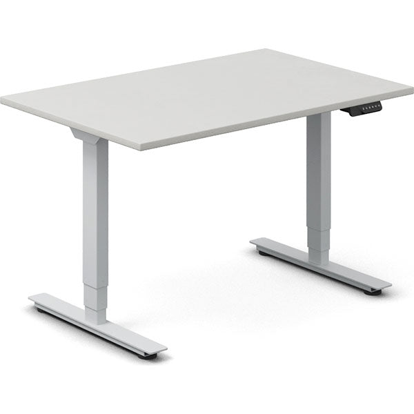 Hæve-sænkebord DNA, Lysgrå 1200x800 mm 2-ben/Alugrå