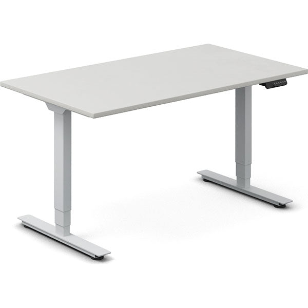 Hæve-sænkebord DNA, Lysgrå 1400x800 mm 2-ben/Alugrå