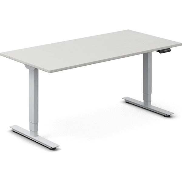 Hæve-sænkebord DNA, Lysgrå 1600x800 mm 2-ben/Alugrå