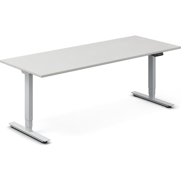 Hæve-sænkebord DNA, Lysgrå 1800x800 mm 2-ben/Alugrå