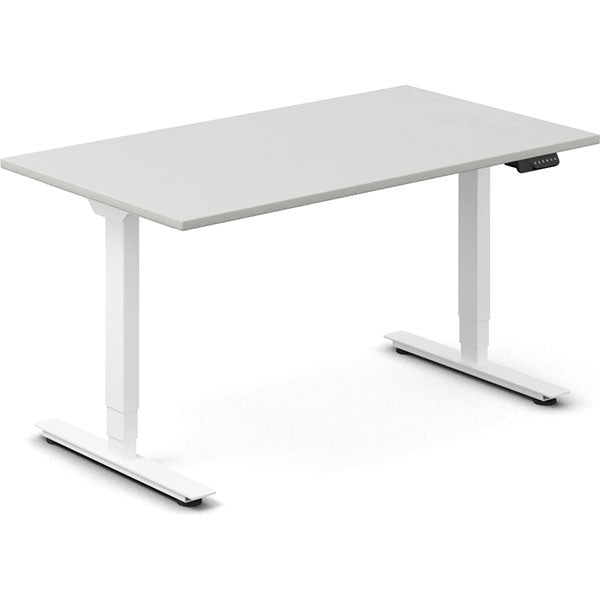 Hæve-sænkebord DNA, Lysgrå 1400x800 mm 2-ben/Hvid