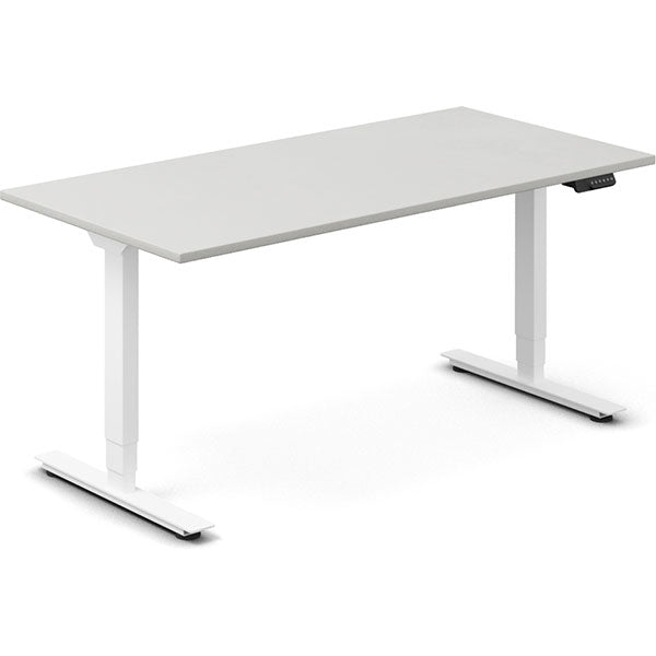Hæve-sænkebord DNA, Lysgrå 1600x800 mm 2-ben/Hvid