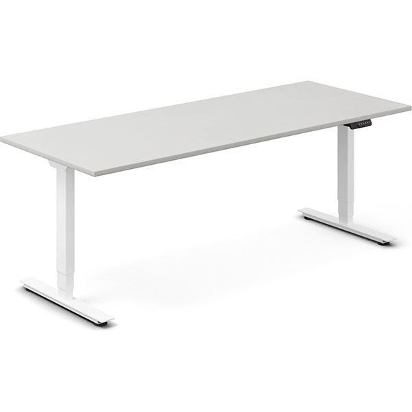 Hæve-sænkebord DNA, Lysgrå 1800x800 mm 2-ben/Hvid
