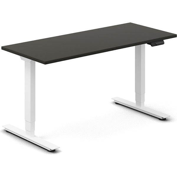 Hæve-sænkebord DNA, Antracit 1400x600 mm 2-ben/Hvid