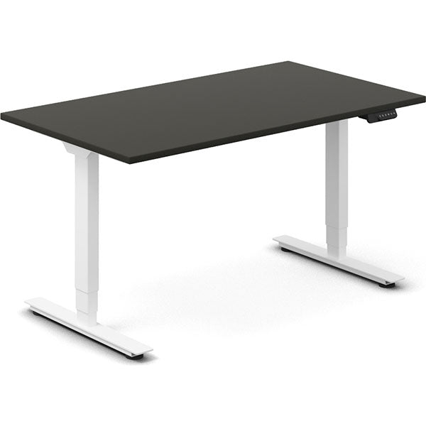 Hæve-sænkebord DNA, Antracit 1400x800 mm 2-ben/Hvid