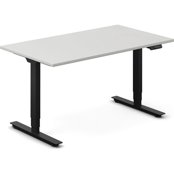Hæve-sænkebord DNA, Lysgrå 1400x800 mm 2-ben/Sort