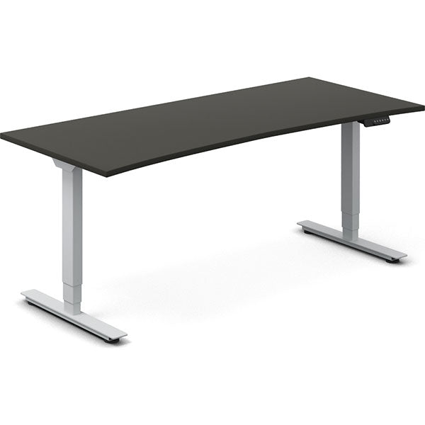 Hæve-sænkebord DNA, Antracit 1800x800mm Bue 2-ben/Alugå