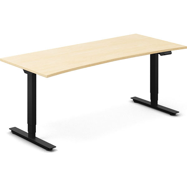 Hæve-sænkebord DNA, Birk 1800x800mm Bue 2-ben/Sort