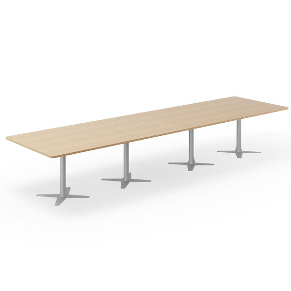 Konferencebord DNA, Eg 4400x1200 mm rektangulært, Alugråt understel