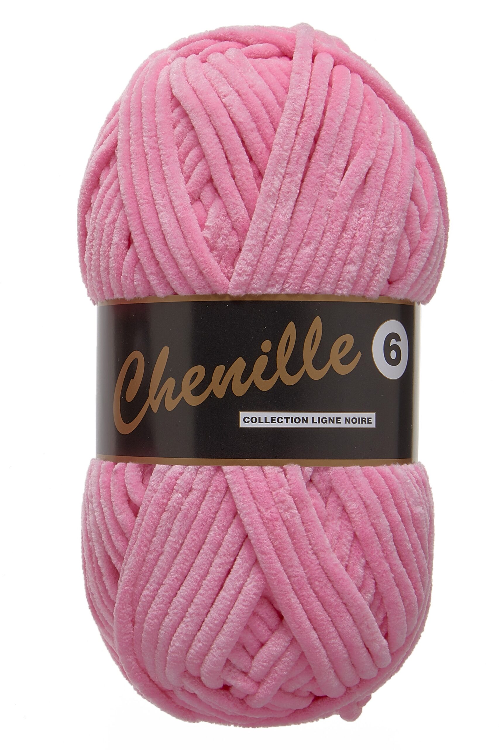 Chenille 6, lyserød, 100 g, nr. 713