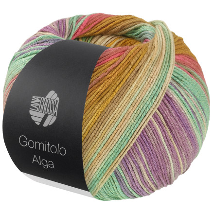 Lana Grossa Gomitolo Alga Garn 2028 Sennepsgul/Rosa/Fuchsia/Jade/Hvid/Gul/Petrol/Hindbær/Lilla/Natur