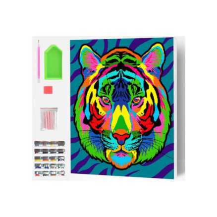 Diamond art på lærred 30x40cm, tiger