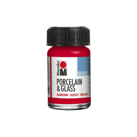 Porcelain & Glass glossy 15ml, cherry rød (125)