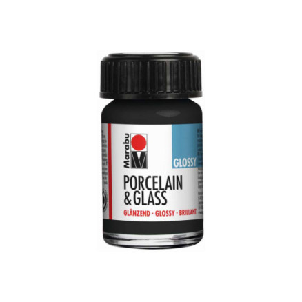 Porcelain & Glass glossy 15ml, black (073)
