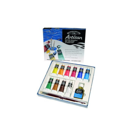 Artisan water mix oil color 10x37ml + oil & brush