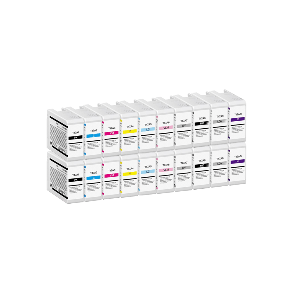 Rabat sæt! Epson T47A 2 x PBK-C-M-Y-LC-LM-G-MBK-LG-V 20 stk. blækpatron - Kompatibel - C13T47A100-C13T47AD00