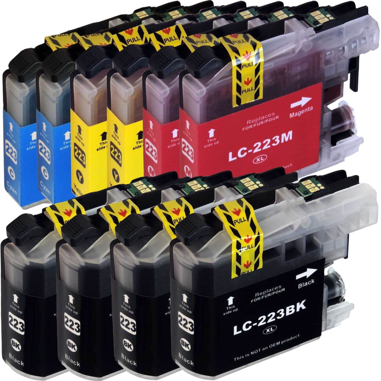 Rabat sæt!  LC223 - 4 x BK 2 x C-M-Y - Kompatibel Brother - LC223 - 5.500 sider - 10 stk
