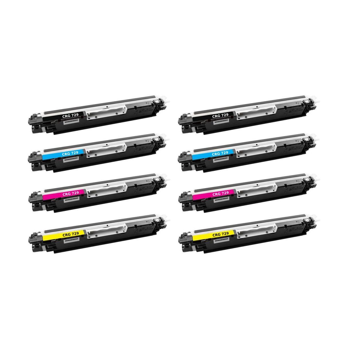 Rabat sæt! Canon CRG 729 - 2 stk BK-C-M-Y toner 8.600 sider - kompatibel 8 farver
