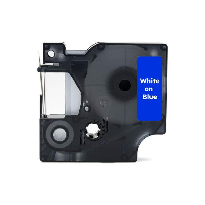 Dymo 43626 Hvid på blå standardtape 6mm x 7m - kompatibel S0720790
