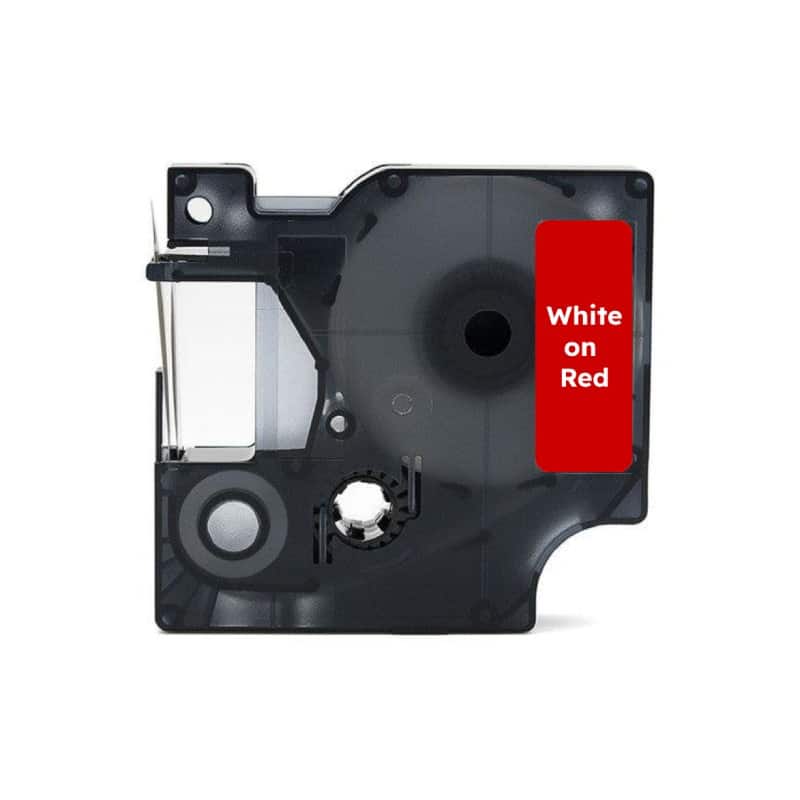 Dymo 40927 Hvid på rød standardtape 9mm x 7m - kompatibel S0720740