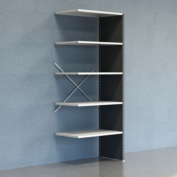 Lagerreol V06 Følgesektion 2500x600 mm Lukket / 7035