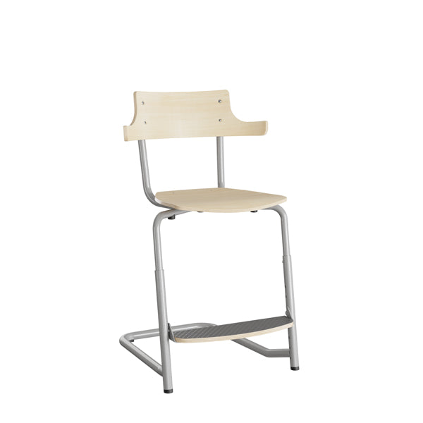 Stol Strong 274 HATT, birk laminat og alugråt stel