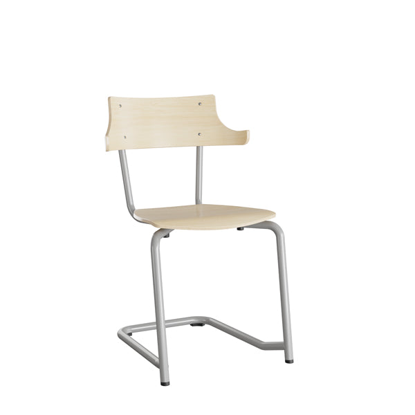 Stol Strong 116 HATT, birk laminat og alugråt stel