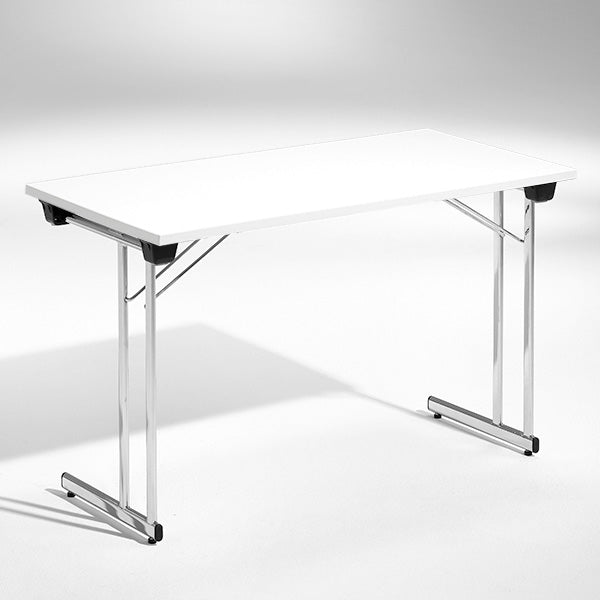 Konferencebord Kongress, Hvid 1200x600 mm, Krom understel