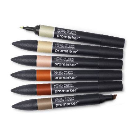 Promarker set, earth tones 6pcs