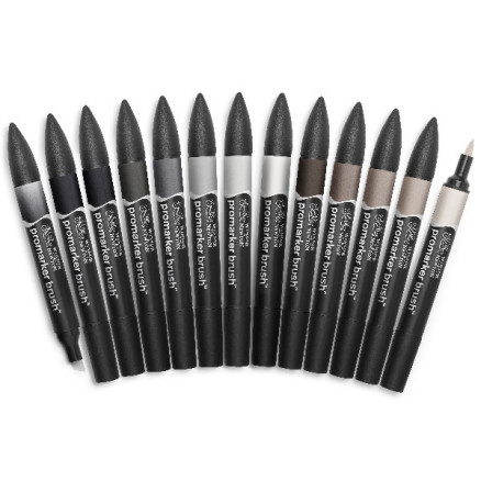 Promarker brush 12+1pcs neutral tones