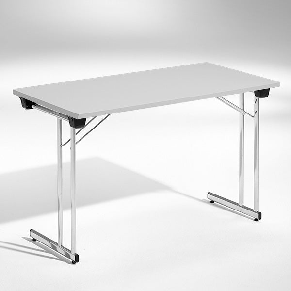 Konferencebord Kongress, Lysgrå 1200x500 mm, Krom understel