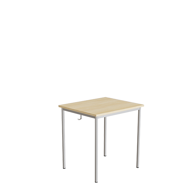 Elevbord 166 700x600 mm Højde 720 mm Lydabsorberende birk laminat på alugråt understel