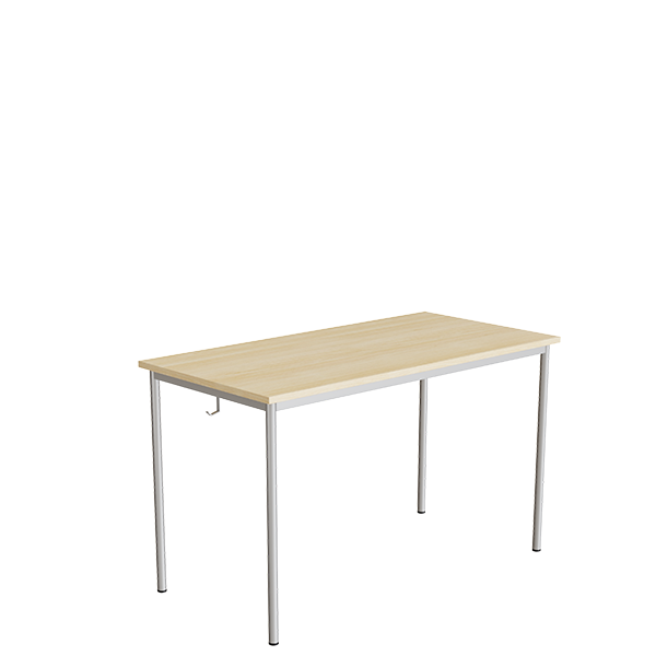 Elevbord 166 1200x600 mm Højde 720 mm Lydabsorberende birk laminat på alugråt understel