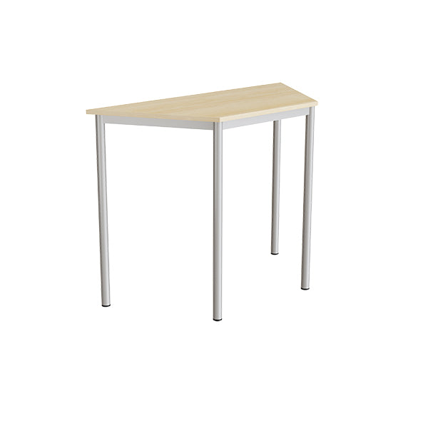 Bord Combi 195, trapezformet, 1200/600x520 mm Højde 900 med birk laminat, alu stel