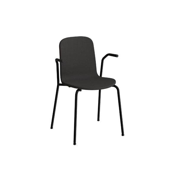 Stol Add 5901 med armlæn Hel betrukket i sort tekstil, sort stel