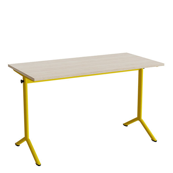Bord Atlas 1130, 1200x600mm, eg højtrykslaminat, gult stel