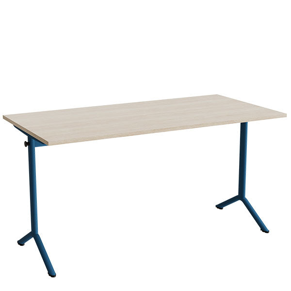Bord Atlas 1130, 1400x700mm, eg højtrykslaminat, blåt stel