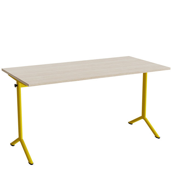 Bord Atlas 1130, 1400x700mm, eg højtrykslaminat, gult stel