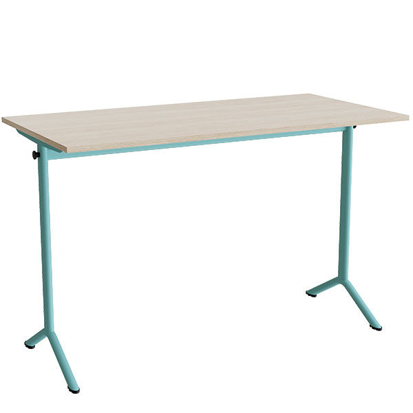 Bord Atlas 1130, 1400x700mm, eg højtrykslaminat, turkis stel