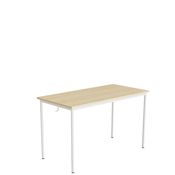 Elevbord 166 1200x600 mm Højde 720 mm Birk laminat på hvidt understel