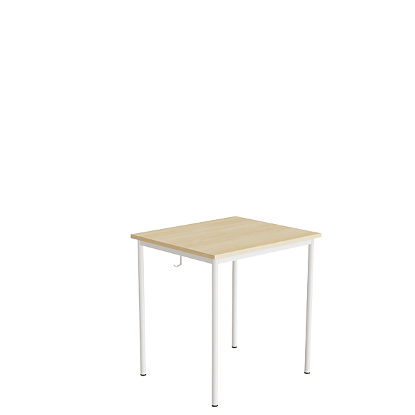 Elevbord 166 700x600 mm Højde 720 mm Lydabsorberende birk laminat på hvidt understel