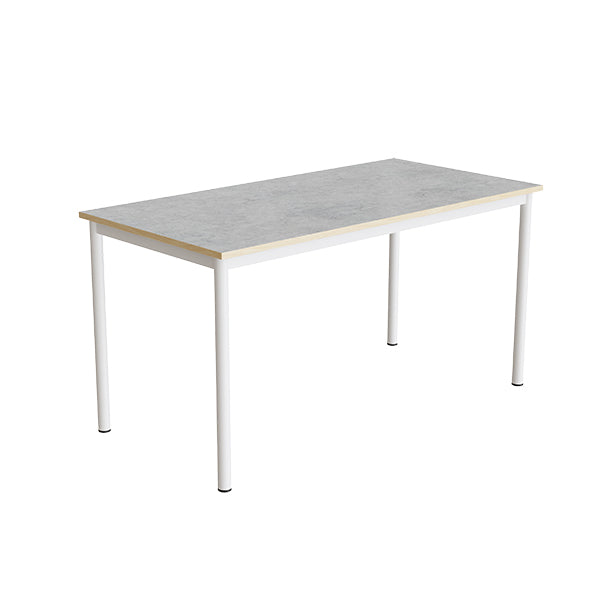 Bord Combi 200, 1400x700 mm Højde 720 mm Lys grå linoleum på hvidt understel