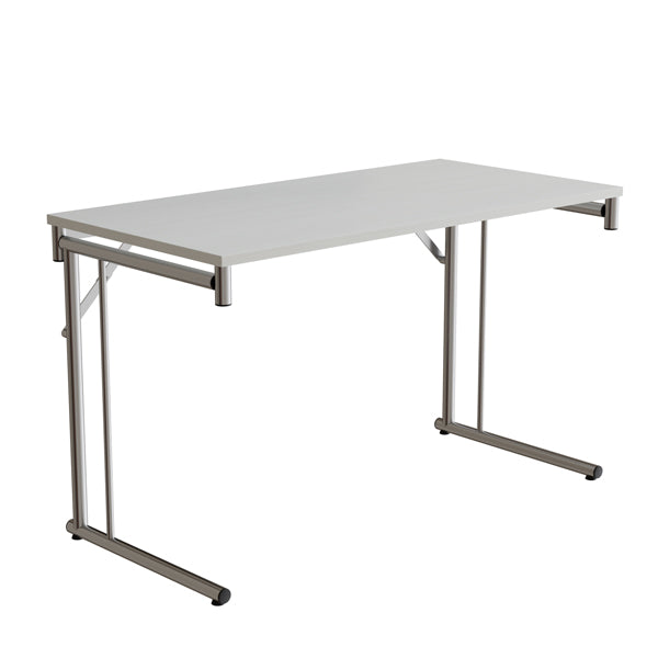 Klapbord Silhuett 1200x600mm,Hvid laminat og krom stel