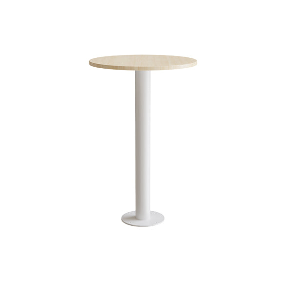 Bord Cirkum, Ø700mm, højde 1100 mm, massiv birk med hvidt stel