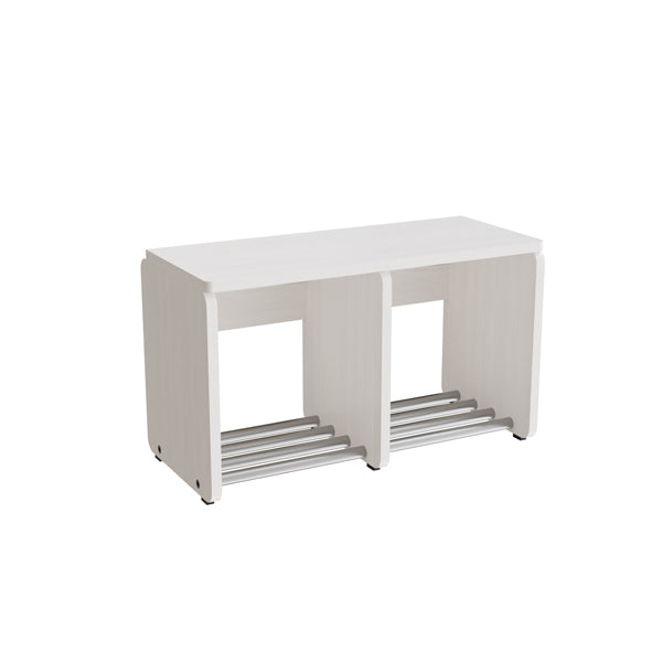 Garderobeindretning Eira Light, skohylde, 2 pladser, rumbredde 220 mm, hvidpigmenteret krydsfinér