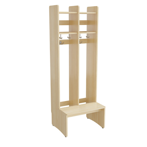 Garderobeindretning Eira Light, gulvmodel 2 pladser, 250 mm rumbredde, naturfarvet krydsfinér