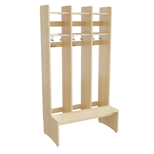 Garderobeindretning Eira Light, gulvmodel 3 pladser, 220 mm rumbredde, naturfarvet krydsfinér