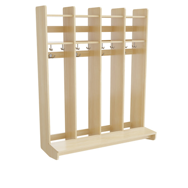 Garderobeindretning Eira Light, vægmodel 4 pladser, naturfarvet krydsfinér, rumbredde 220 mm