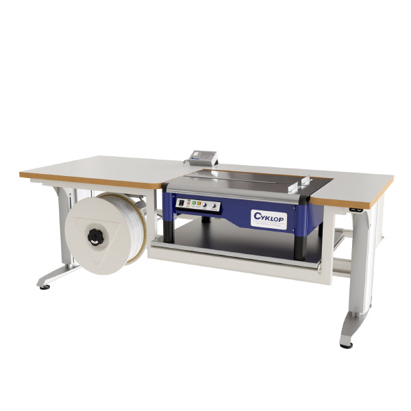 Bord 400 med vægt og pakkebånd, 2000x800mm 32 mm grå laminat bordplade